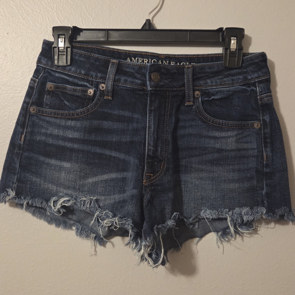 EUC American Eagle Outfitters Dark Blue Frayed Jean Shorts